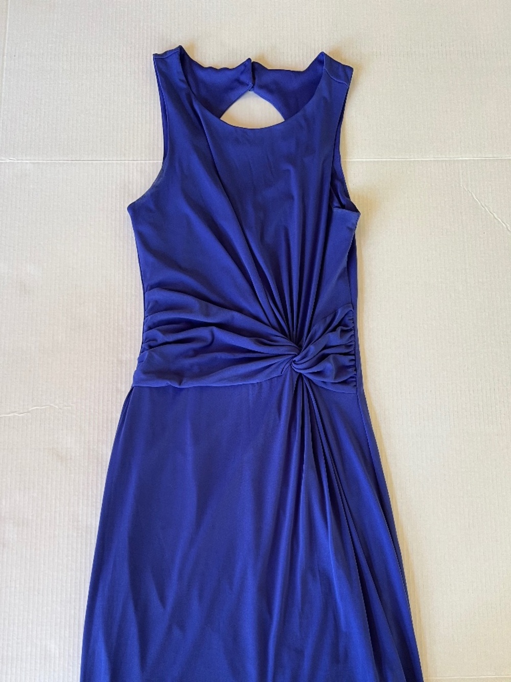 Mid-Length, Blue Formal Dress w/ Keyhole Back and Twisted Waist Detail - Size S
